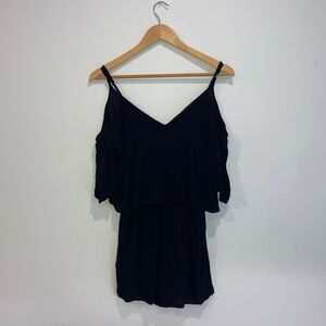 Audrey 3+1 Black Cold Shoulder Romper size Medium